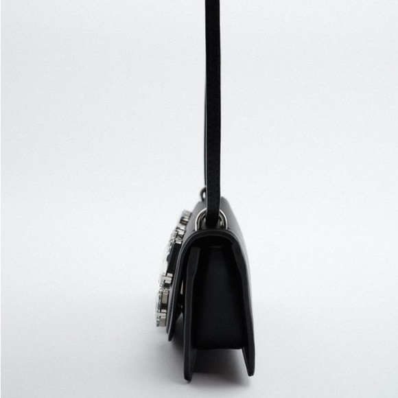 NWT. Zara Black Mini Bag with Rhinestones. - Picture 6 of 9
